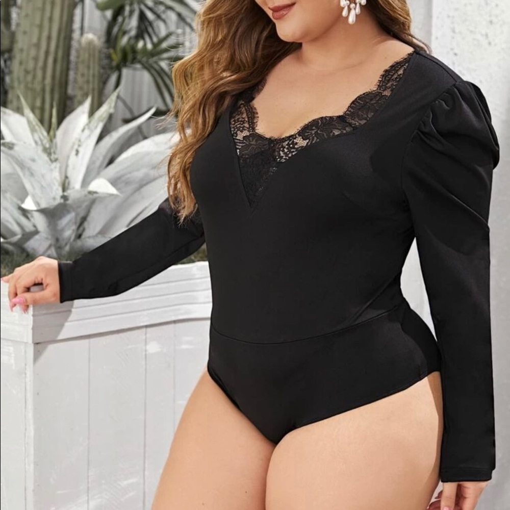 Eyelash Lace Trim Bodysuit